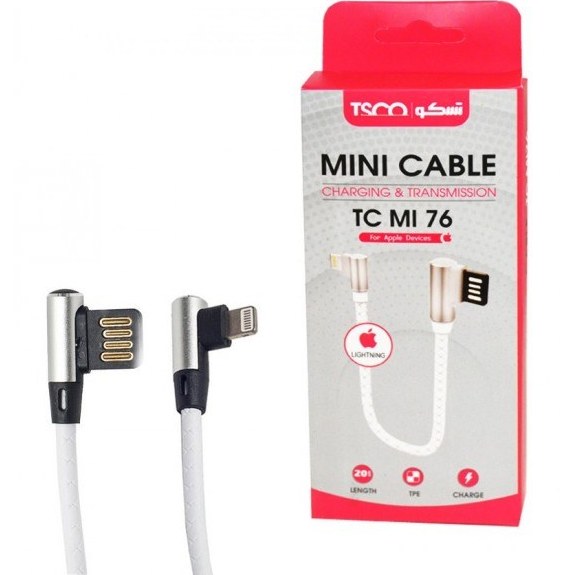 کابل پاوربانکی آیفون 90 درجه تسکو TSCO مدل TC MI 76