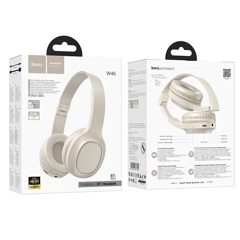 هدفون بلوتوثی هوکو hoco مدل W46 کیفیت صدای HIFI
