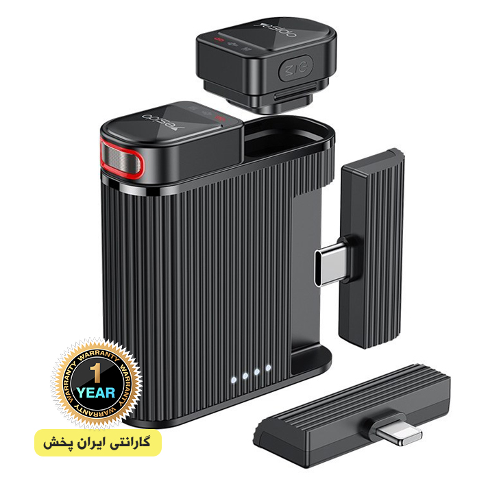 میکروفن یقه ای یسیدو yesido مدل KR-19 با درگاه های اتصال لایتنینگ و تایپ سی