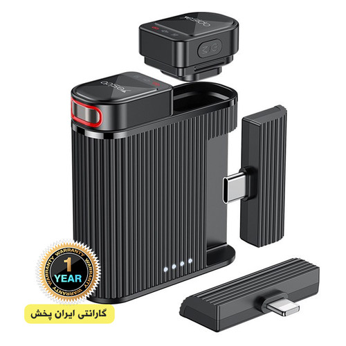 میکروفن یقه ای یسیدو yesido مدل KR-19 با درگاه های اتصال لایتنینگ و تایپ سی