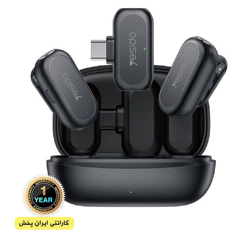میکروفون یقه ای بی سیم دوتایی yesido یسیدو KR22 Type-C