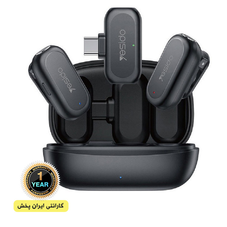 میکروفون یقه ای بی سیم دوتایی yesido یسیدو KR22 Type-C