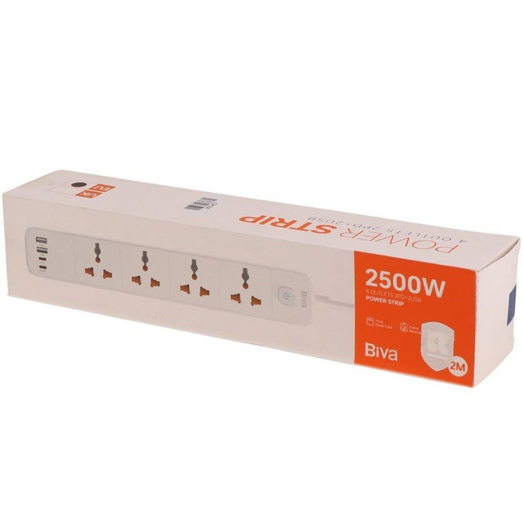 پاورسوکت بیوا Biva PS-05 Power Strip دارای 4 پورت