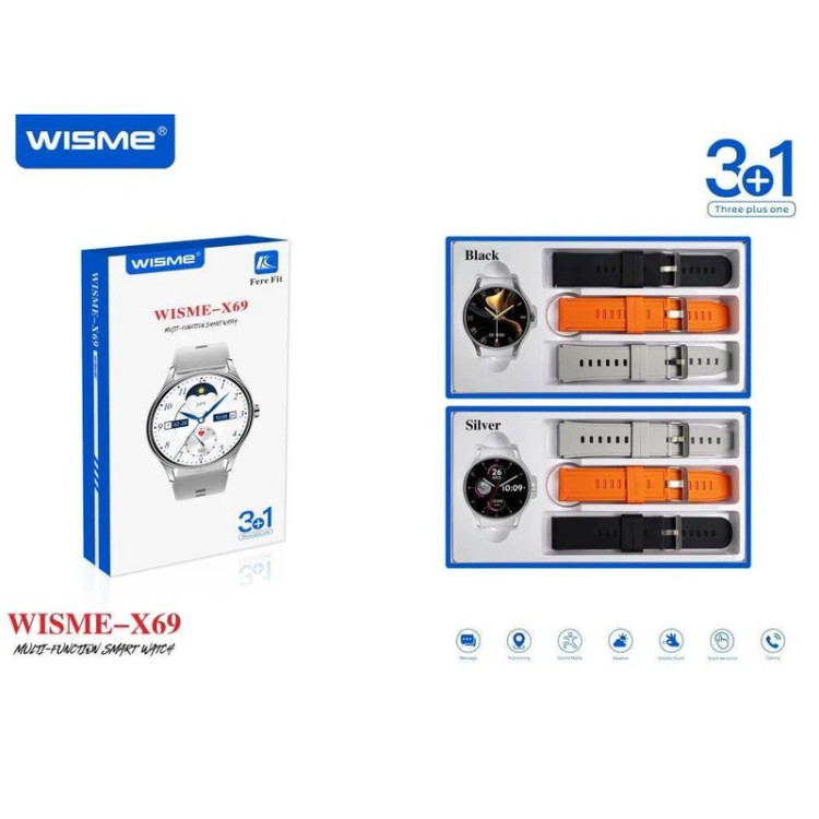 ساعت هوشمند صفحه گرد مدل WISME-x69