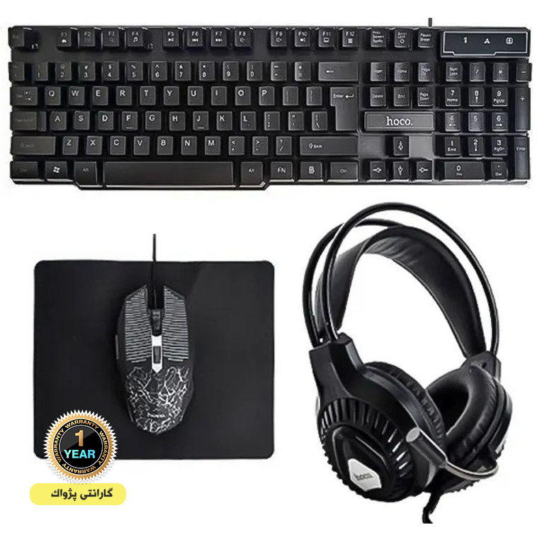 ست موس و کیبورد گیمینگ 4IN1 hoco هوکو  GAMING COMBO Di86