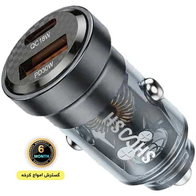 شارژر فندکی 48 وات شوش shoosh فست شارژ QC و PD مدل SH-805