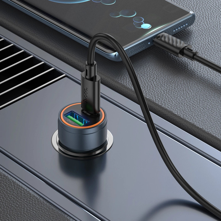 شارژر فندکی هوشمند فست 30 وات هوکو hoco مدل Z57A USB