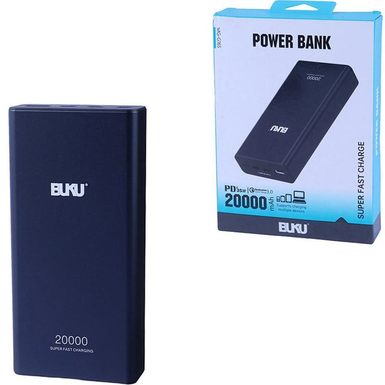 پاور بانک سوپر فست شارژ buku بوکو MG-G165 ظرفیت ۲۰۰۰۰ میلی آمپر ساعت