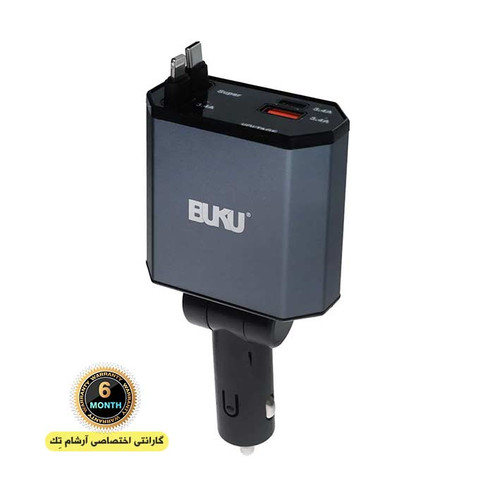 شارژر فندکی PD و فست دو پورت 120 وات بوکو BUKU مدل CH-030
